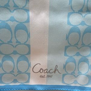 Coach light blue silk scarf